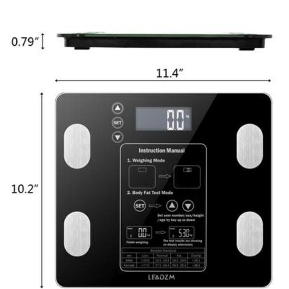 “LEADZM” Digital Body Fat Health Monitor Scale - Picture 8 of 10